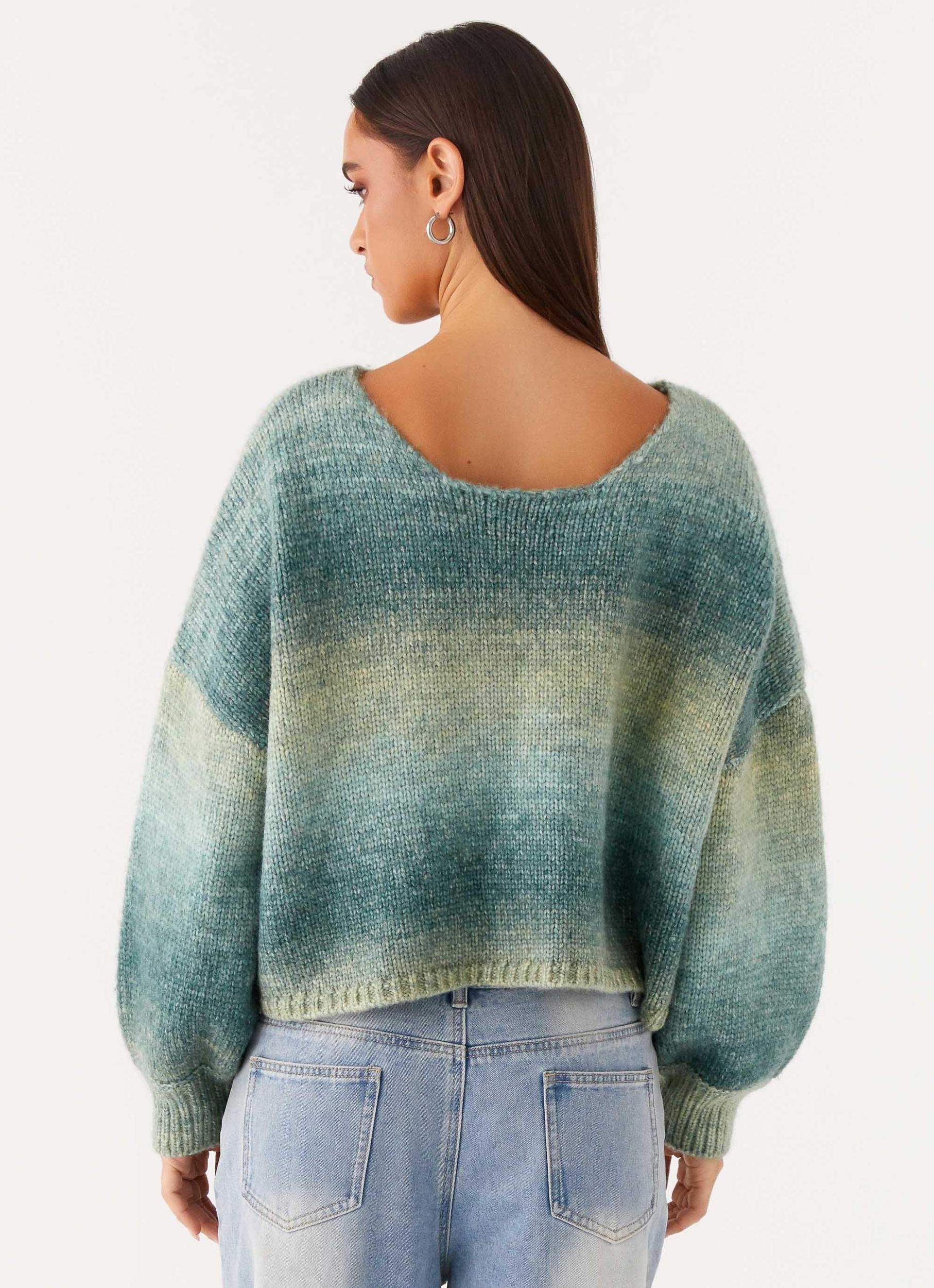 Lynne Oversized Jumper - Green Ombre Product Image