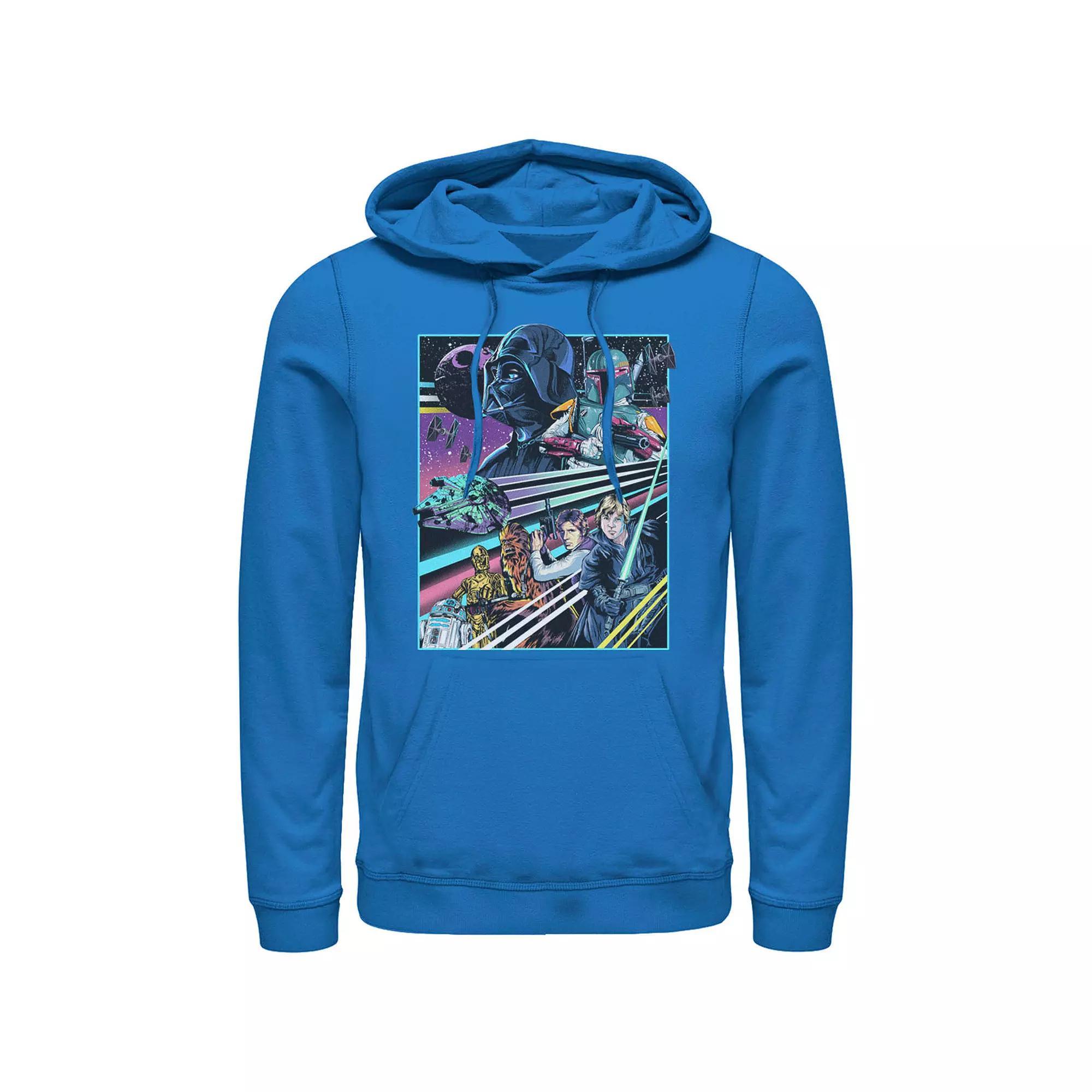 Men's Star Wars Neon Rebel Alliance Poster Hoodie, Size: Large, Athletic Grey Product Image