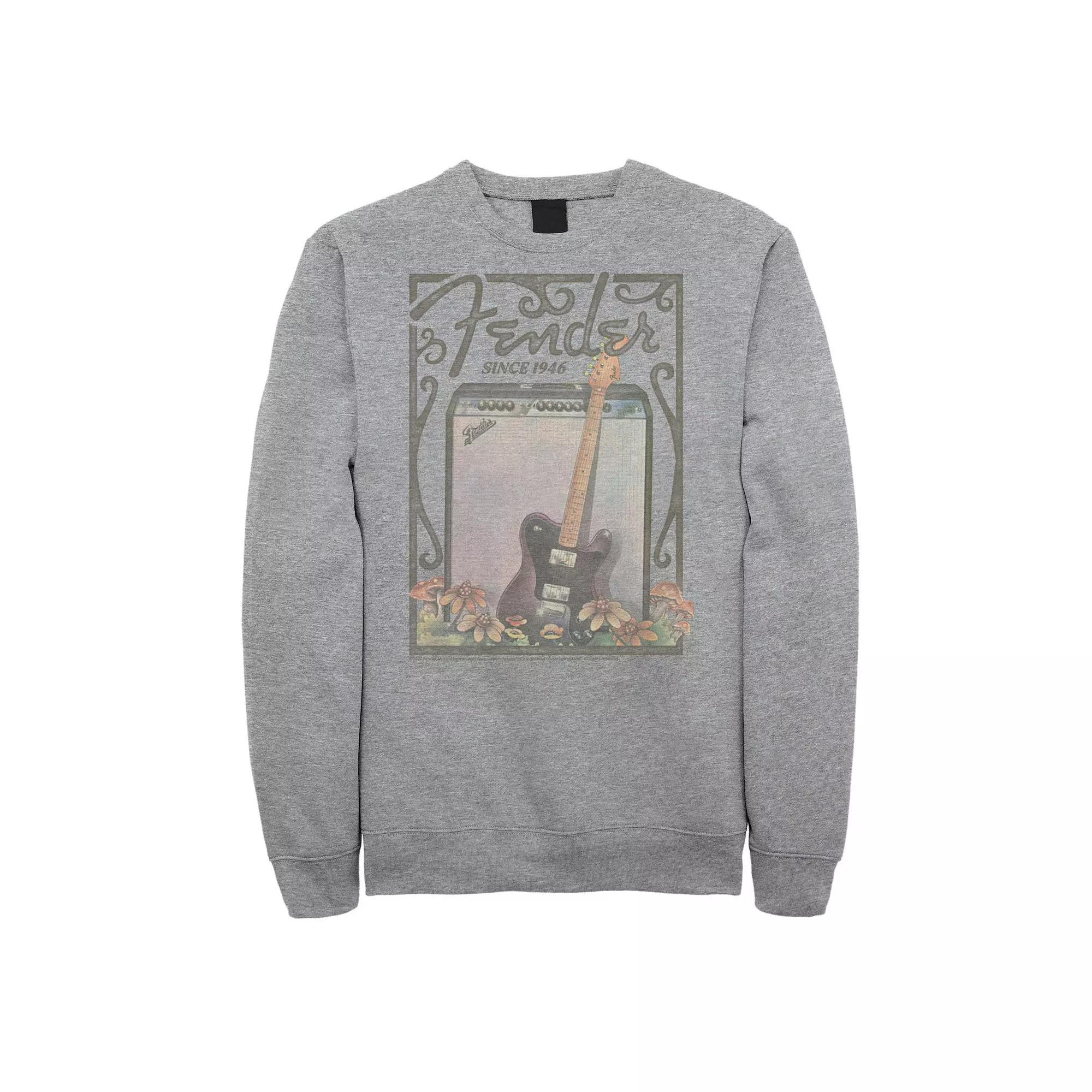 Big & Tall Fender Since 1946 Floral Fleece Sweatshirt, Men's, Size: 3XL, Athletic Grey Product Image