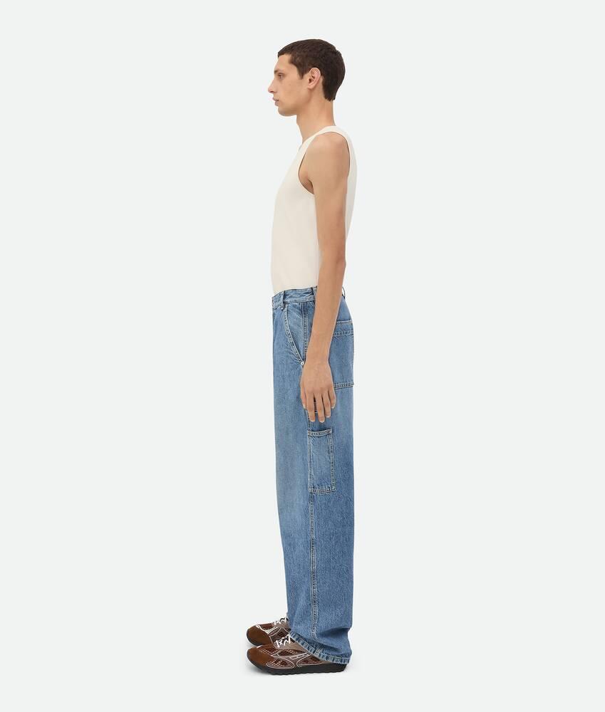 Men's Vintage Indigo Cargo Jeans in Mid blue Product Image