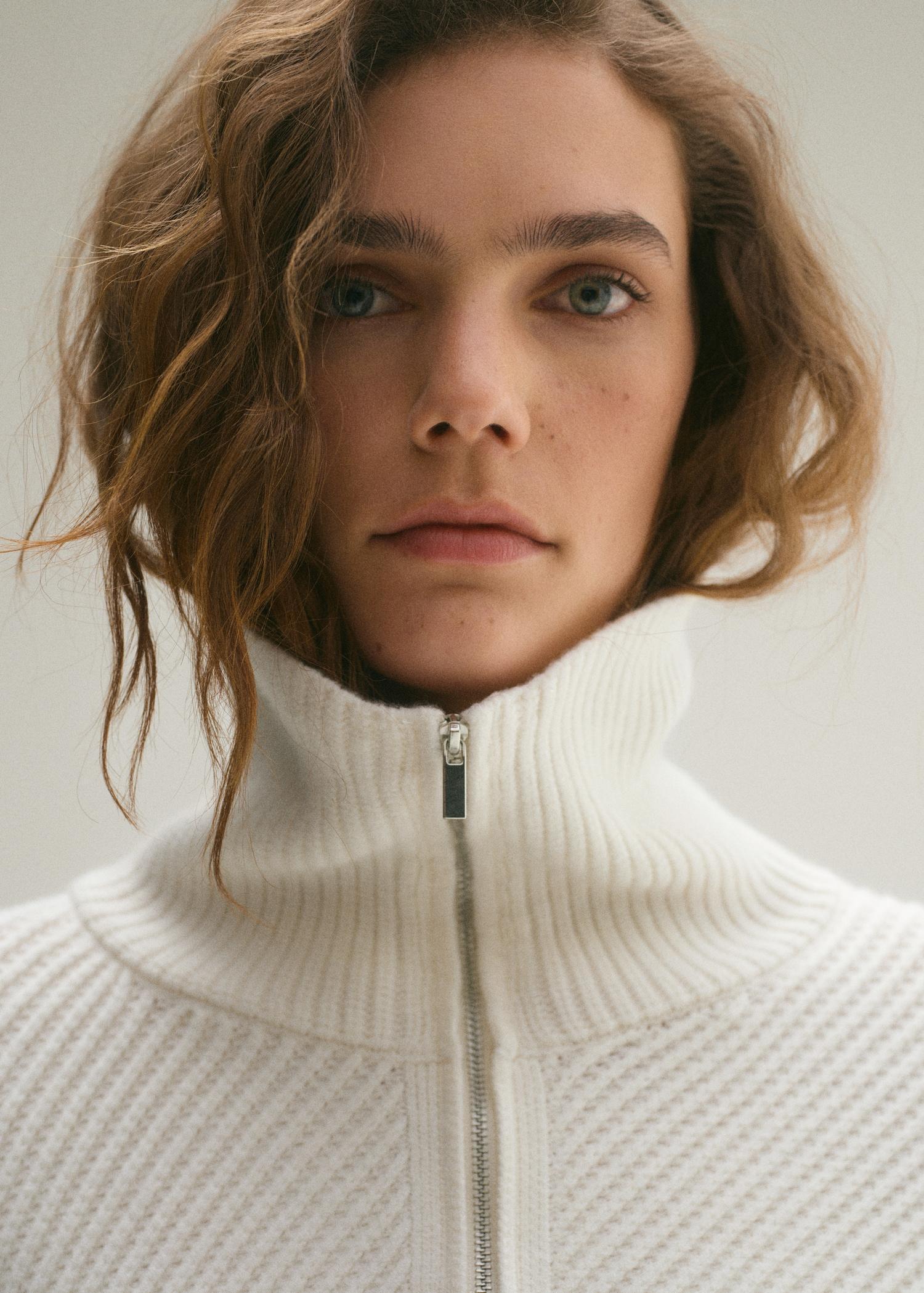 Striped ribbed-knit sweater - Women | MANGO USA Product Image