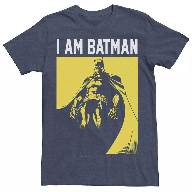 Men's I Am Batman Portrait Tee, Size: XXL, Royal Grey Product Image