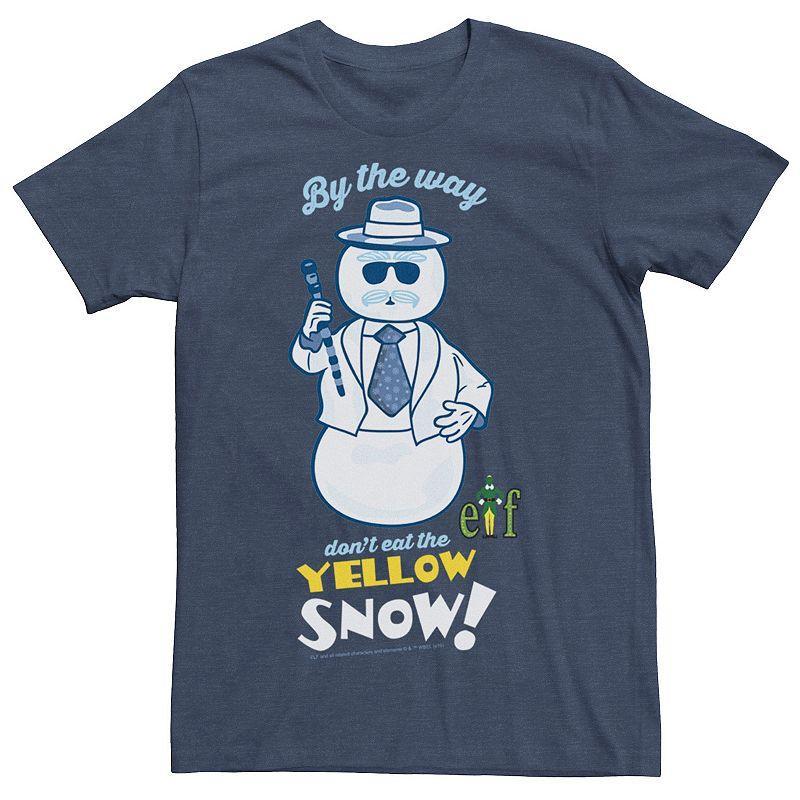 Men's Elf Snowman By The Way Text Quote Tee, Size: Small, Navy Grey Product Image