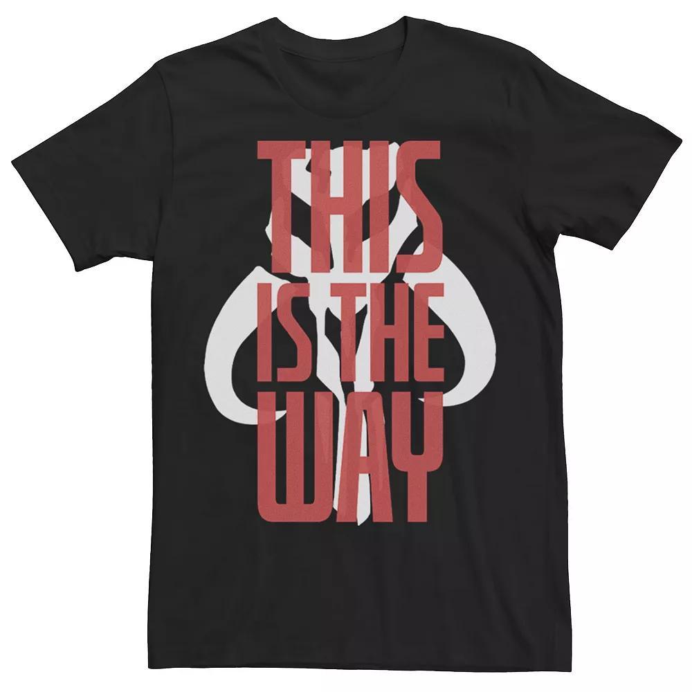 Men's Star Wars The Mandalorian This Is The Way Red Text Overlay Tee, Size: 3XL, Black Product Image