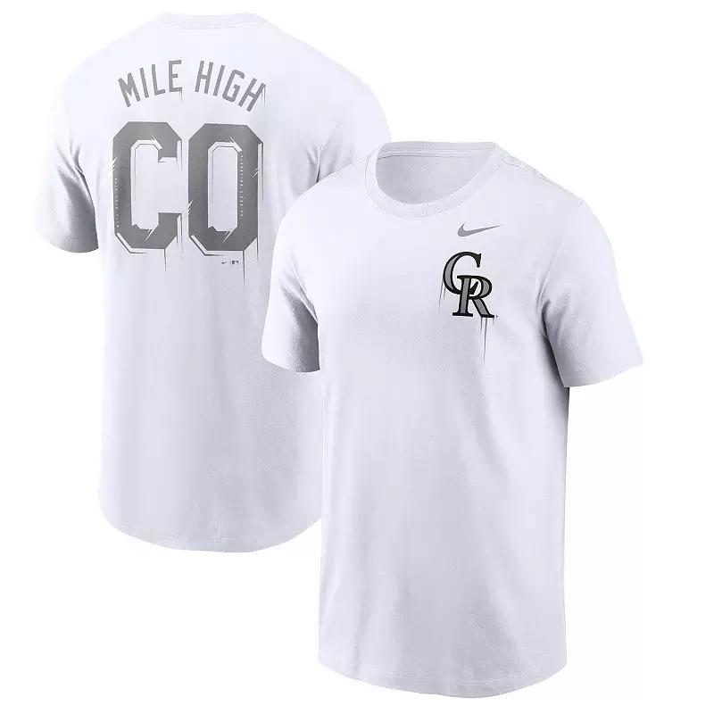 Men's Nike White Colorado Rockies Mile High Hometown T-Shirt, Size: 2XL Product Image