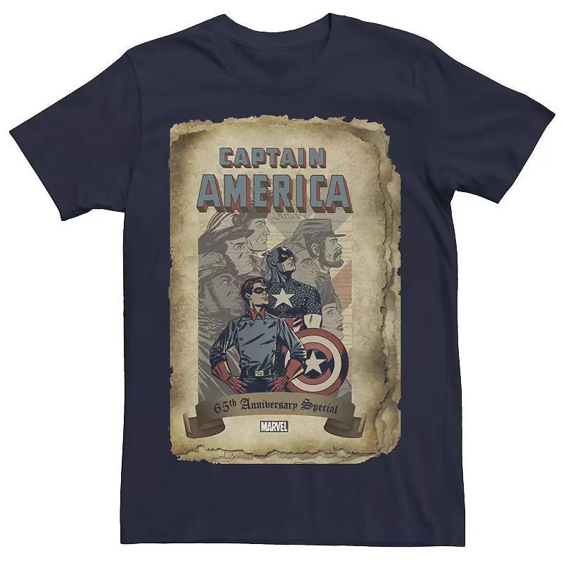 Men's Marvel Captain America And Bucky Barnes 65th Anniversary Tee, Size: Medium, Blue Product Image