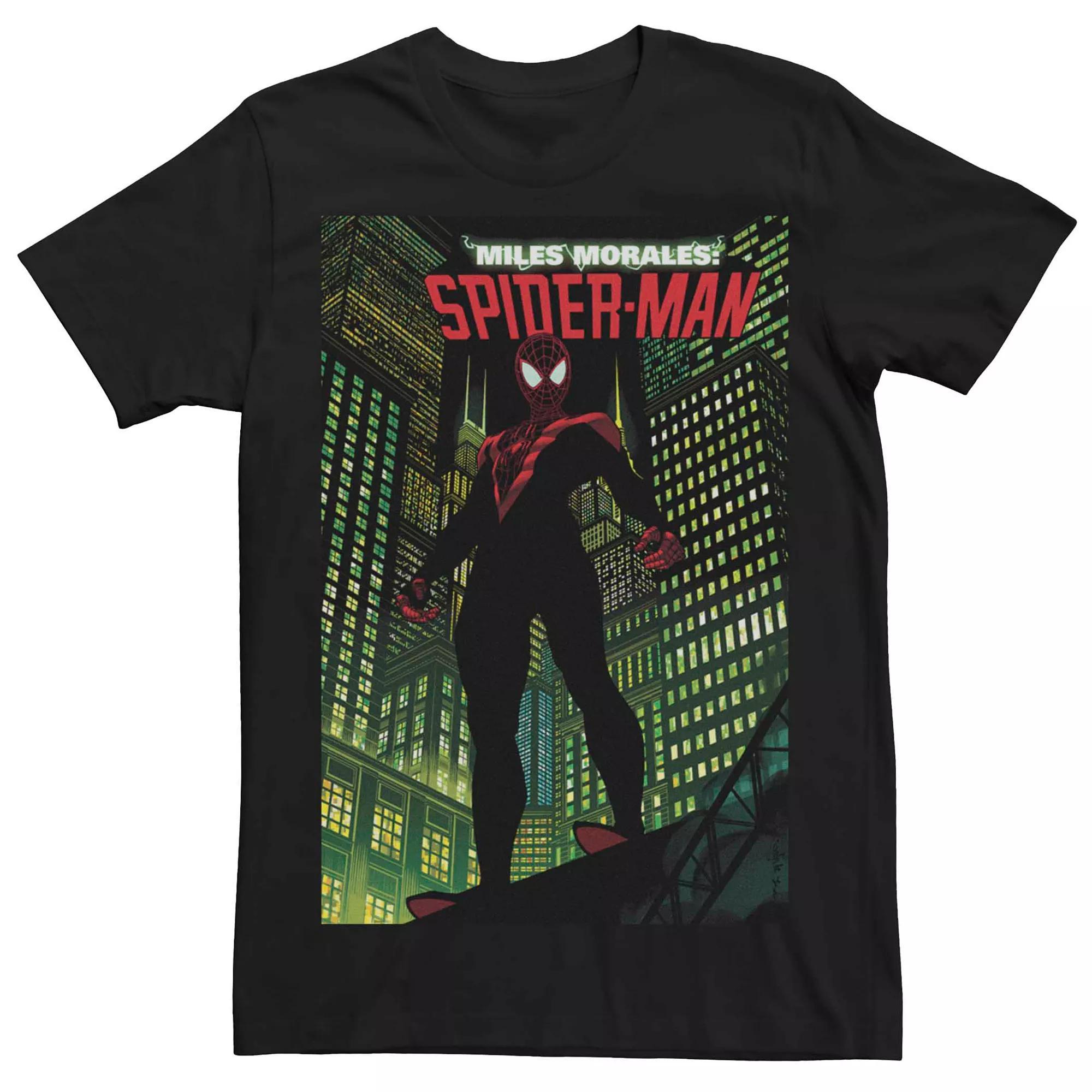 Men's Marvel Miles Morales Spider-Man Comic Cover Tee, Size: XL, Black Product Image