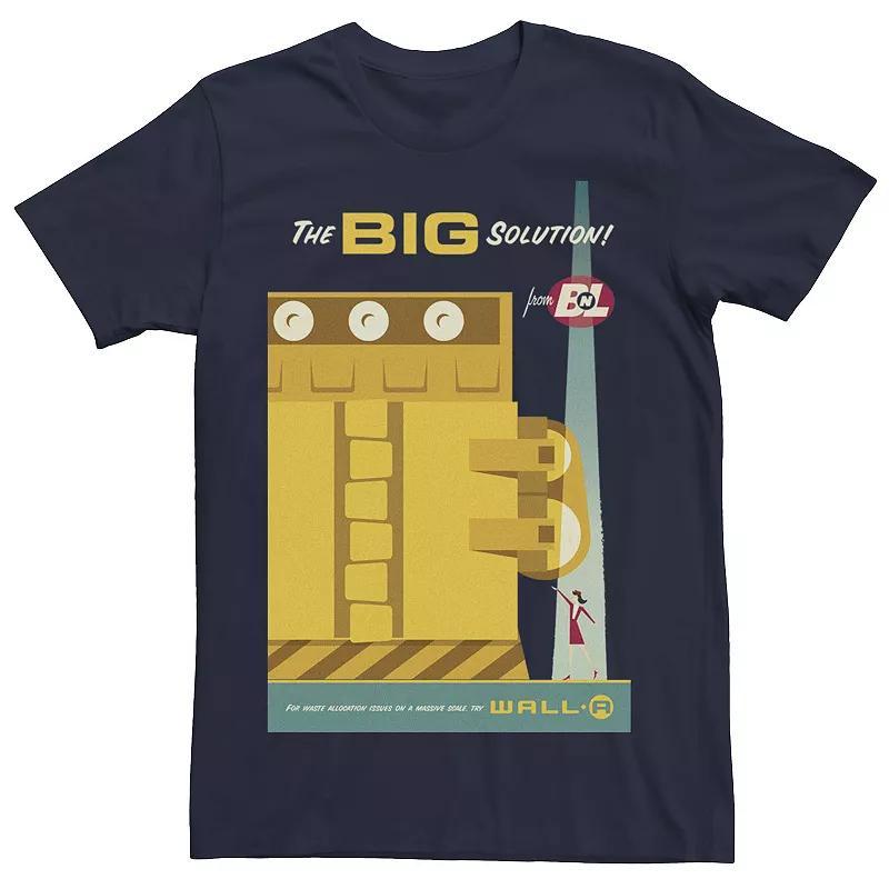 Disney / Pixar's WALL-E Men's The Big Solution Retro Poster Tee, Size: Medium, Blue Product Image