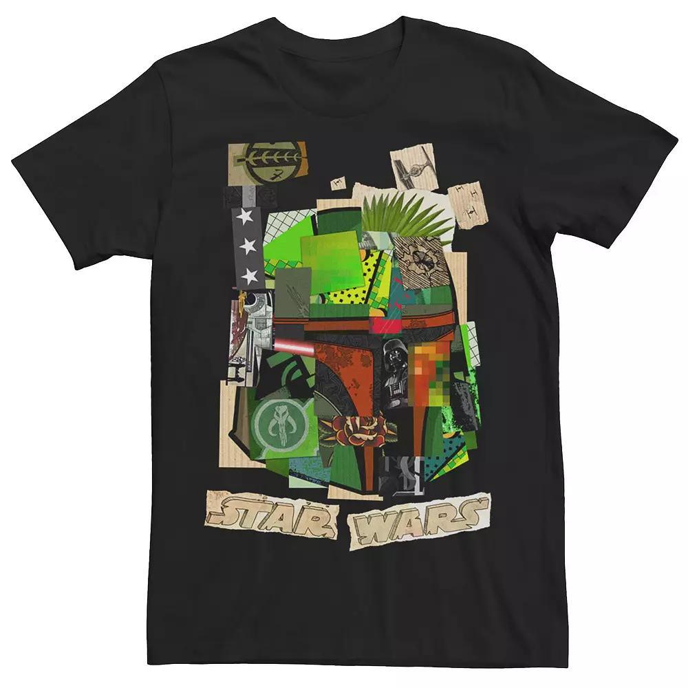 Men's Star Wars Boba Fett Cutout Collage Tee, Size: Medium, Black Product Image