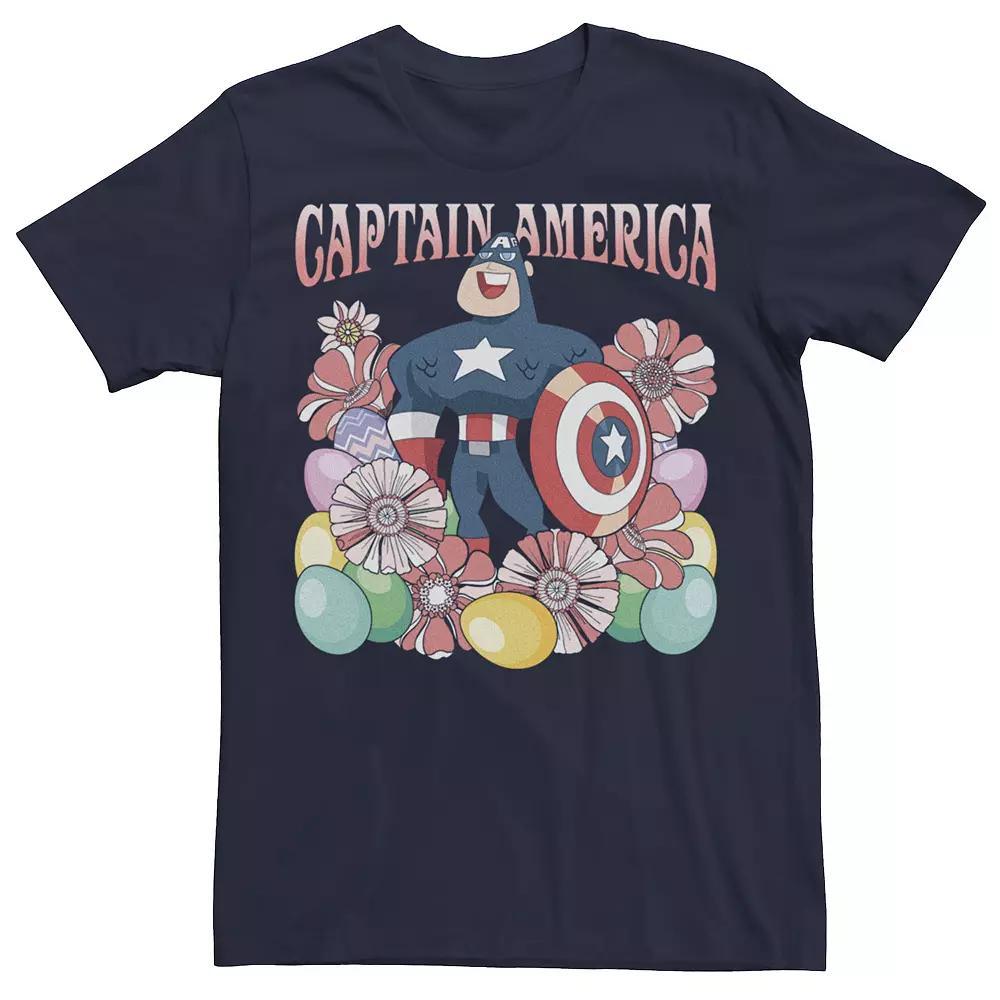 Men's Marvel Captain America Collecting Eggs Since 41 Easter Tee, Size: Small, Blue Product Image
