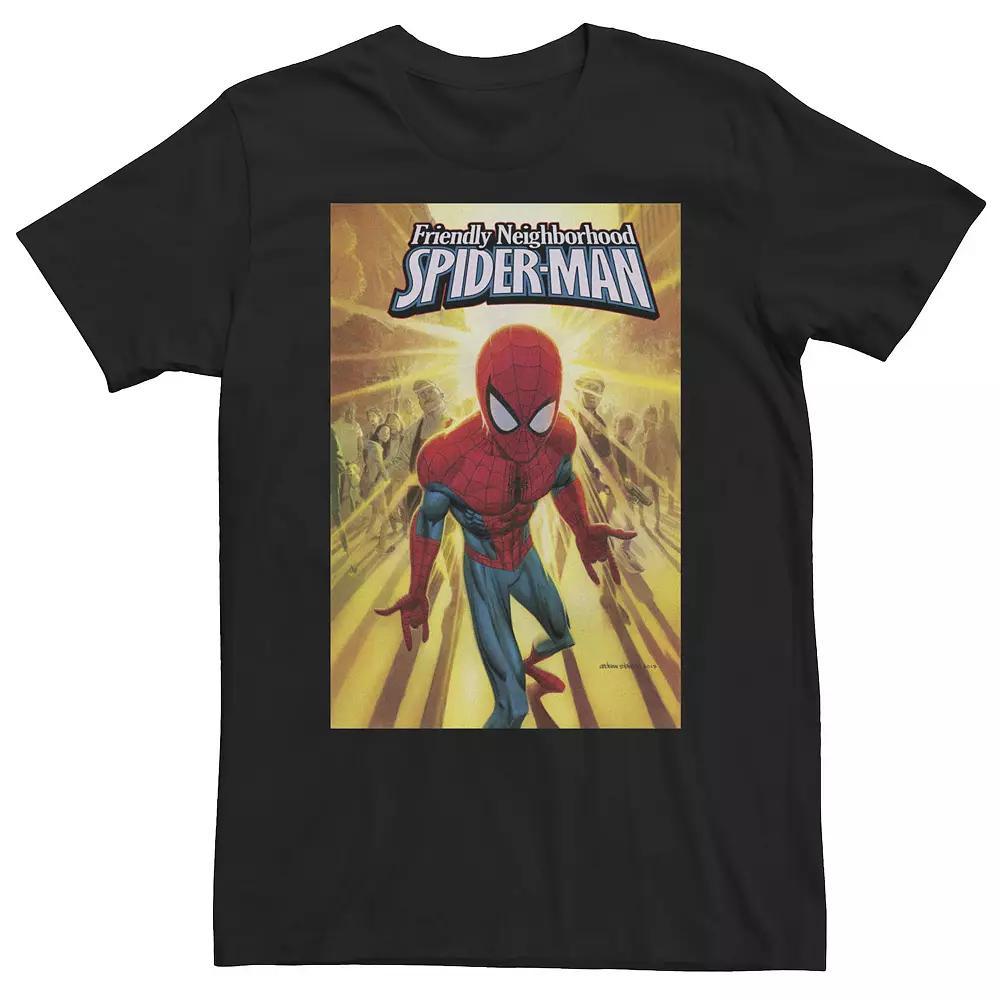 Big & Tall Marvel Comixology Spider-Man The Fight Below Comic Cover Tee, Men's, Size: 4XL Tall, Black Product Image