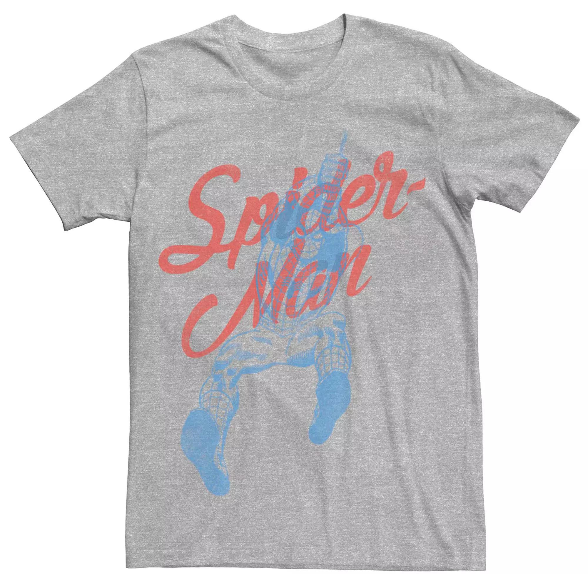 Men's Marvel Spider-Man Vintage Swing Portrait Tee, Size: XL, Athletic Grey Product Image