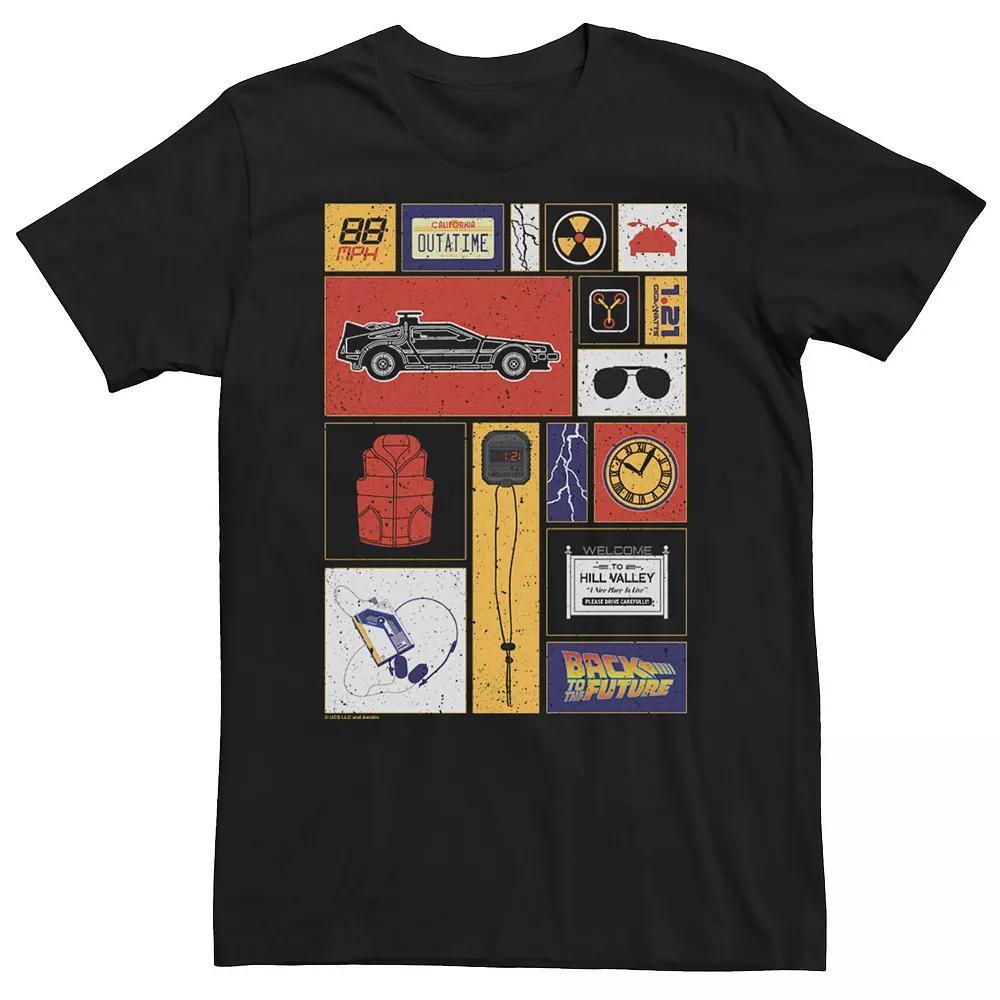 Men's Back To The Future Boxed Up Icons Tee, Size: 3XL, Black Product Image