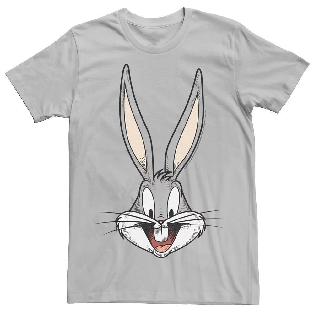 Men's Looney Tunes Bugs Bunny Face Graphic Tee, Size: Small, Silver Product Image