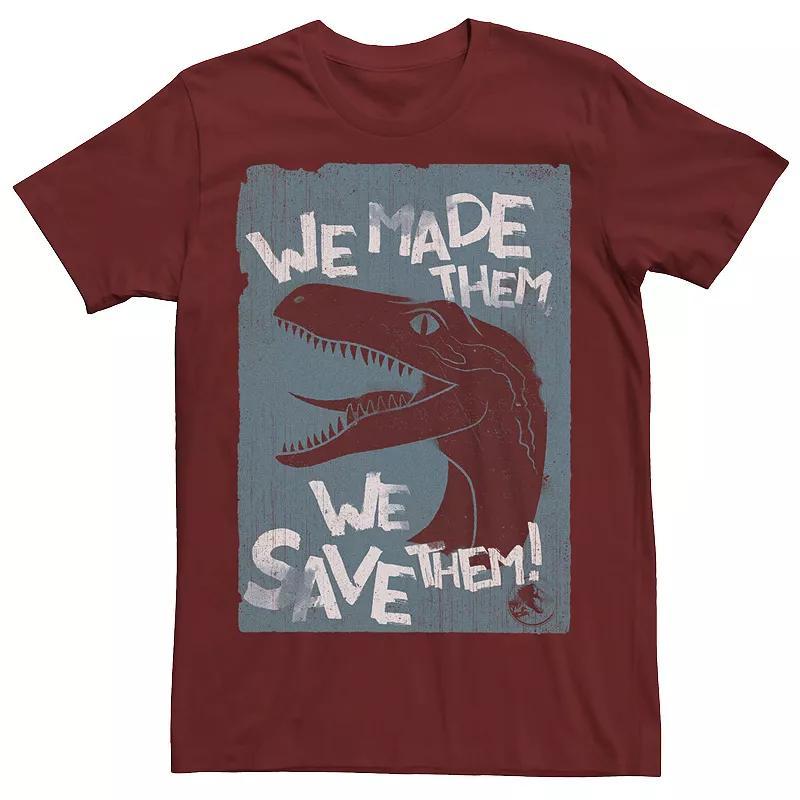 Men's Jurassic World Two We Made Them We Save Them Tee, Size: Large, Red Product Image