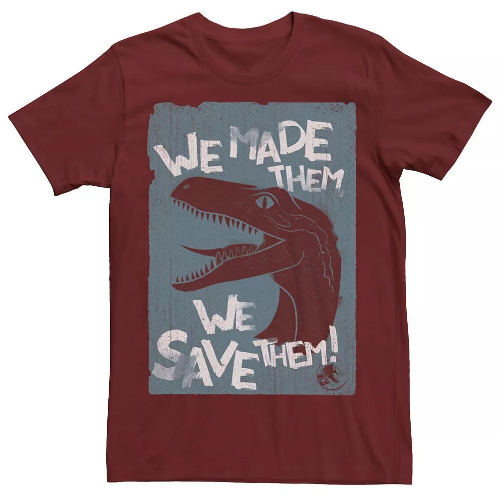 Men's Jurassic World Two We Made Them We Save Them Tee, Size: Large, Red Product Image