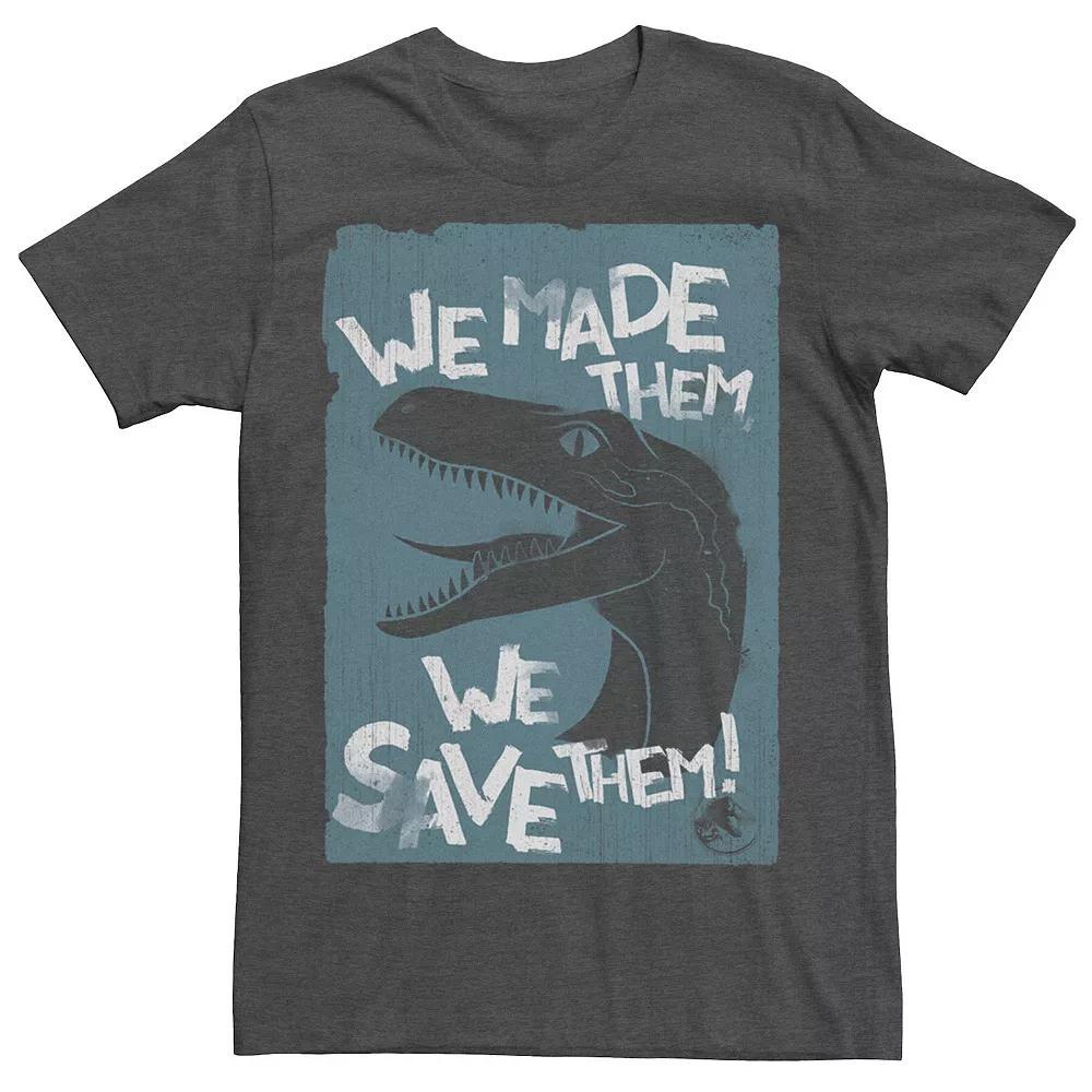 Men's Jurassic World Two We Made Them We Save Them Tee, Size: Large, Grey Heather Product Image