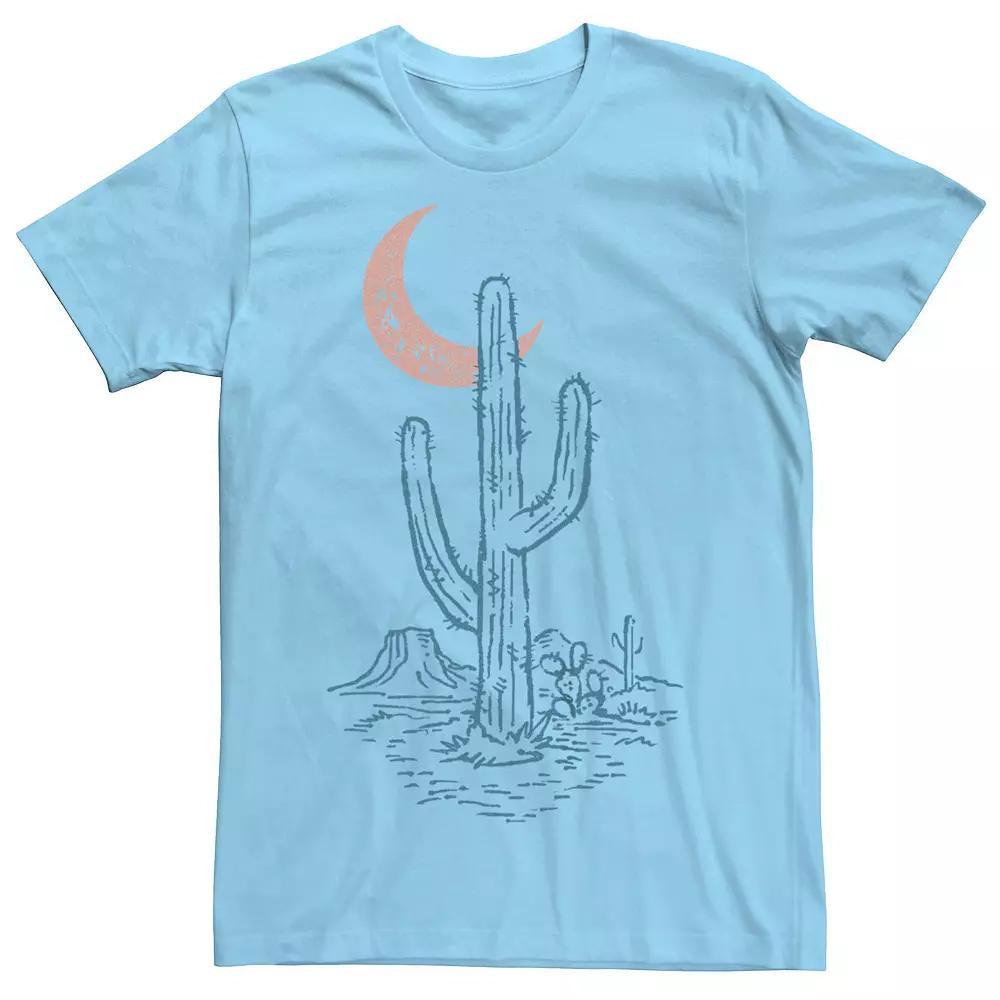 Men's Cactus Moon Desert Graphic Tee, Size: Large, Light Blue Product Image