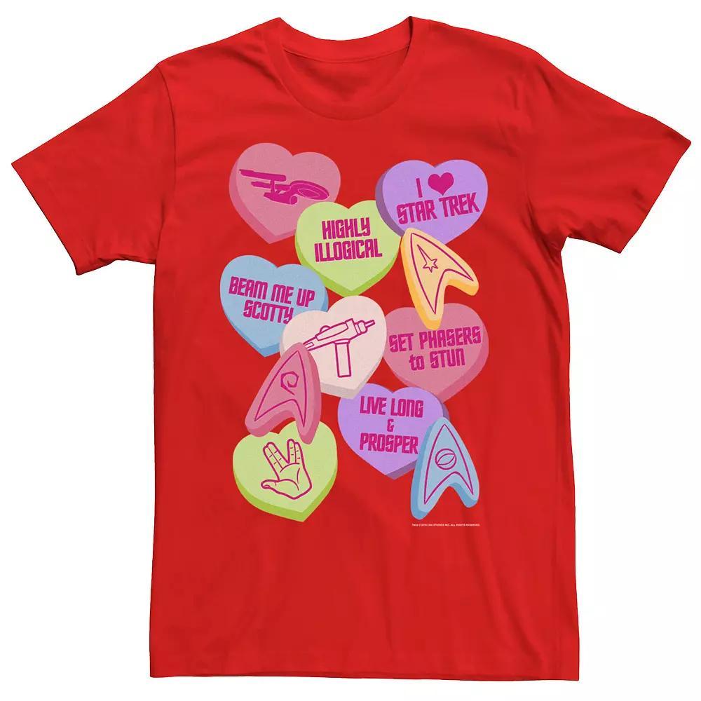 Men's Star Trek Candy Hearts Valentine's Day Tee, Size: Large, Red Product Image