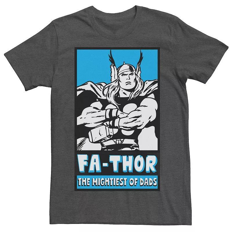 Men's Marvel Thor Mightiest Of Dads Retro Poster Father's Day Tee, Size: Medium, Grey Heather Product Image