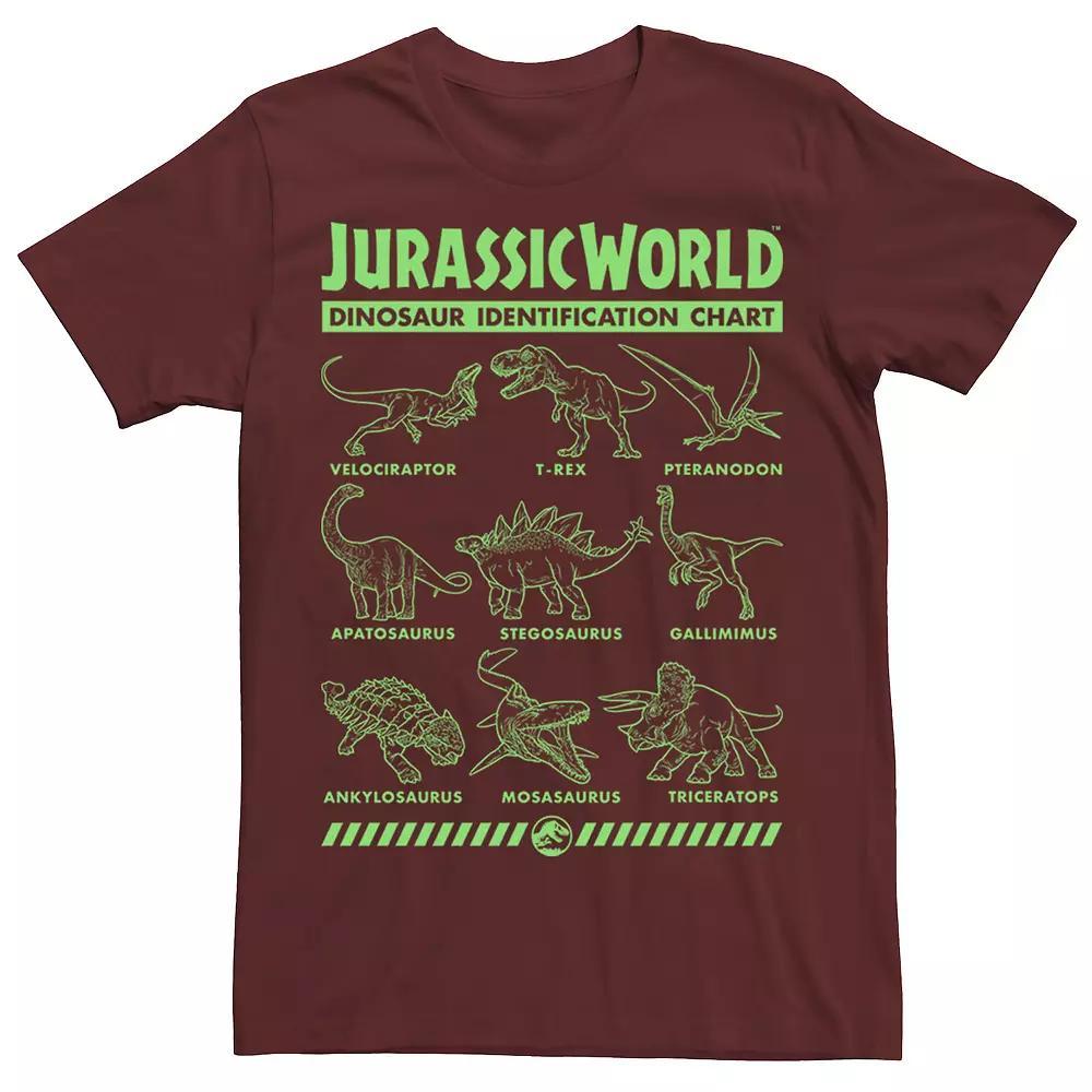 Men's Jurassic World Two Dino Gradient ID Chart Tee, Size: Small, Navy Grey Product Image