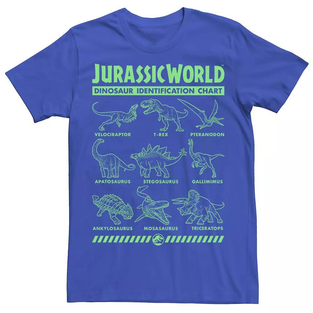 Men's Jurassic World Two Dino Gradient ID Chart Tee, Size: Small, Navy Grey Product Image