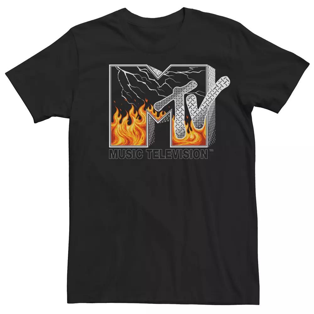 Men's MTV Chrome Metal Head Logo Tee, Size: Large, Black Product Image