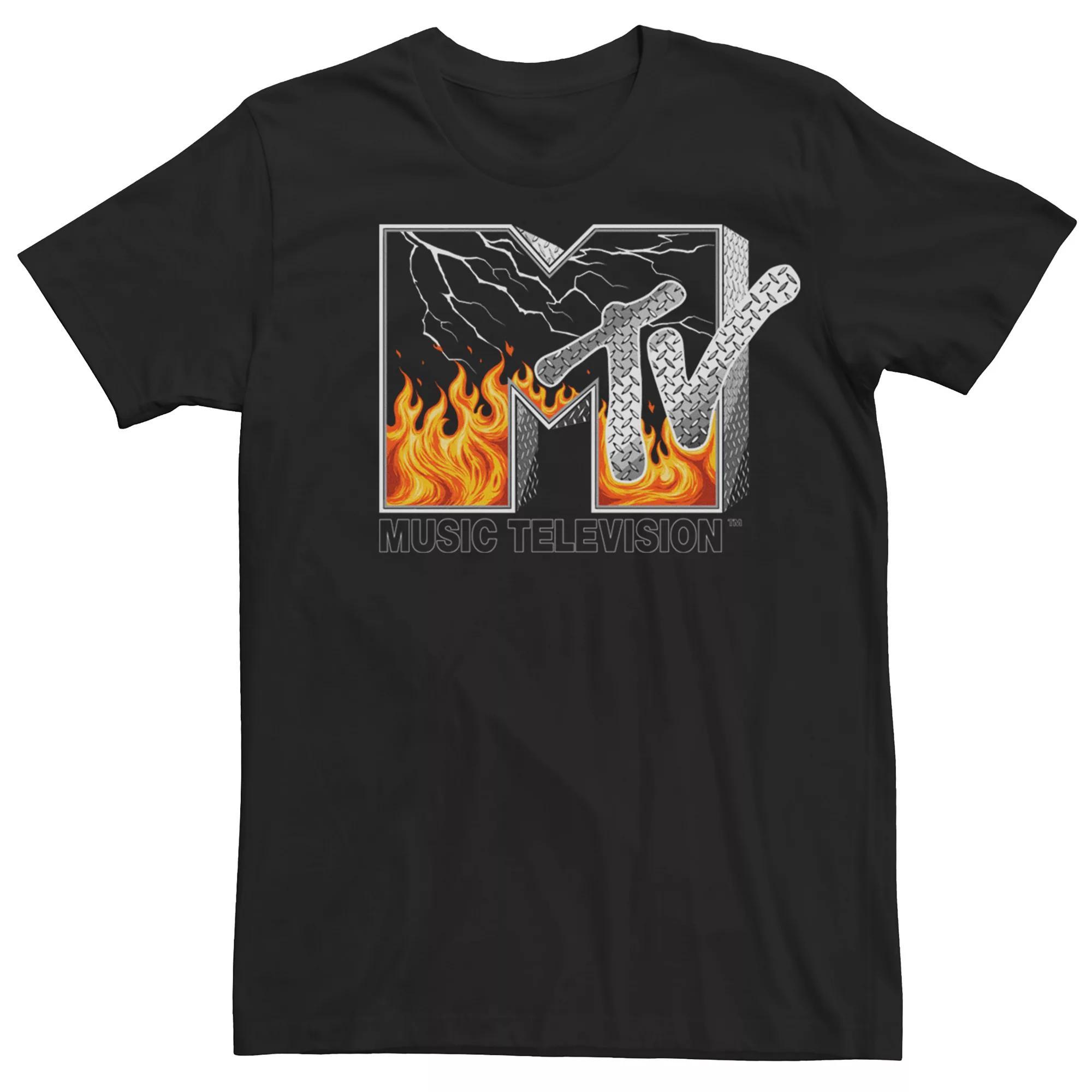 Men's MTV Chrome Metal Head Logo Tee, Size: Large, Black Product Image