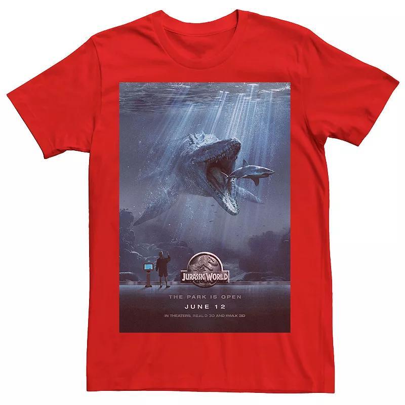 Men's Jurassic Park Keep Calm & Don't Move Graphic Tee, Size: XL, Navy Grey Product Image