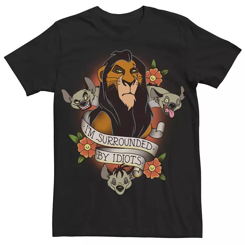 Men's Lion King Scar Surrounded By Idiots Tee, Size: XL, Black Product Image