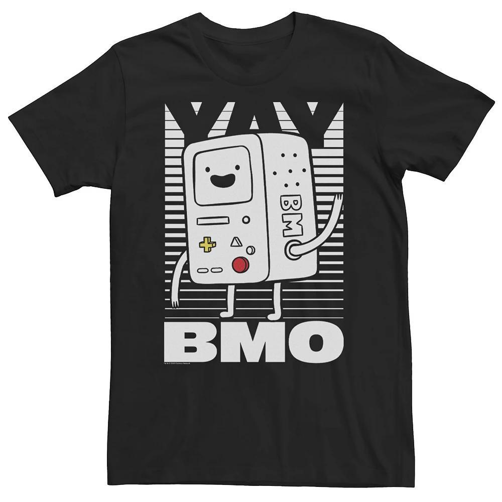 Big & Tall Cartoon Network Adventure Time BMO Wave YAY Halftone Fade Tee, Men's, Size: XXL Tall, Black Product Image