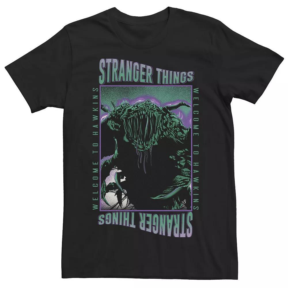 Big & Tall Netflix Stranger Things Welcome To Hawkins Demogorgon Tee, Men's, Size: 3XLT, Black Product Image