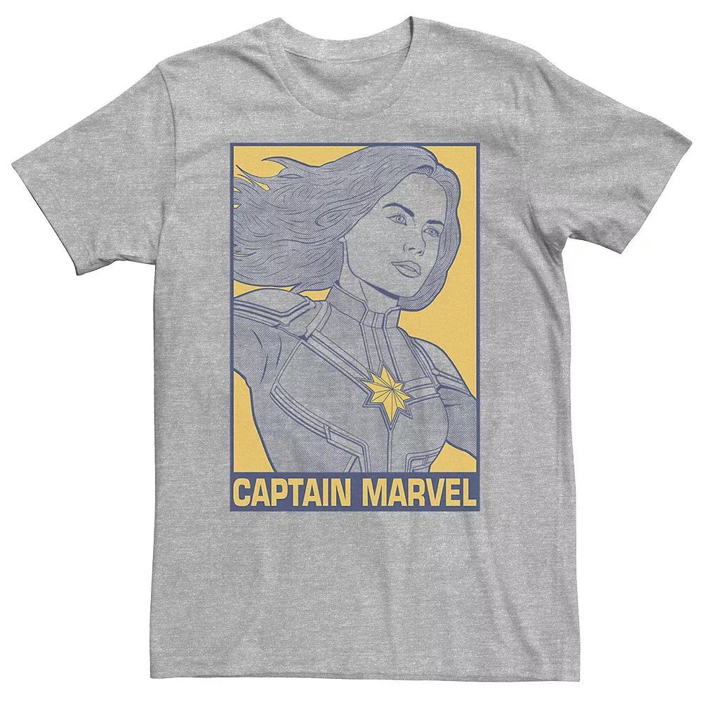 Big & Tall Marvel Avengers Endgame Captain Marvel Pop Art Tee, Men's, Size: 3XL Tall, Athletic Grey Product Image