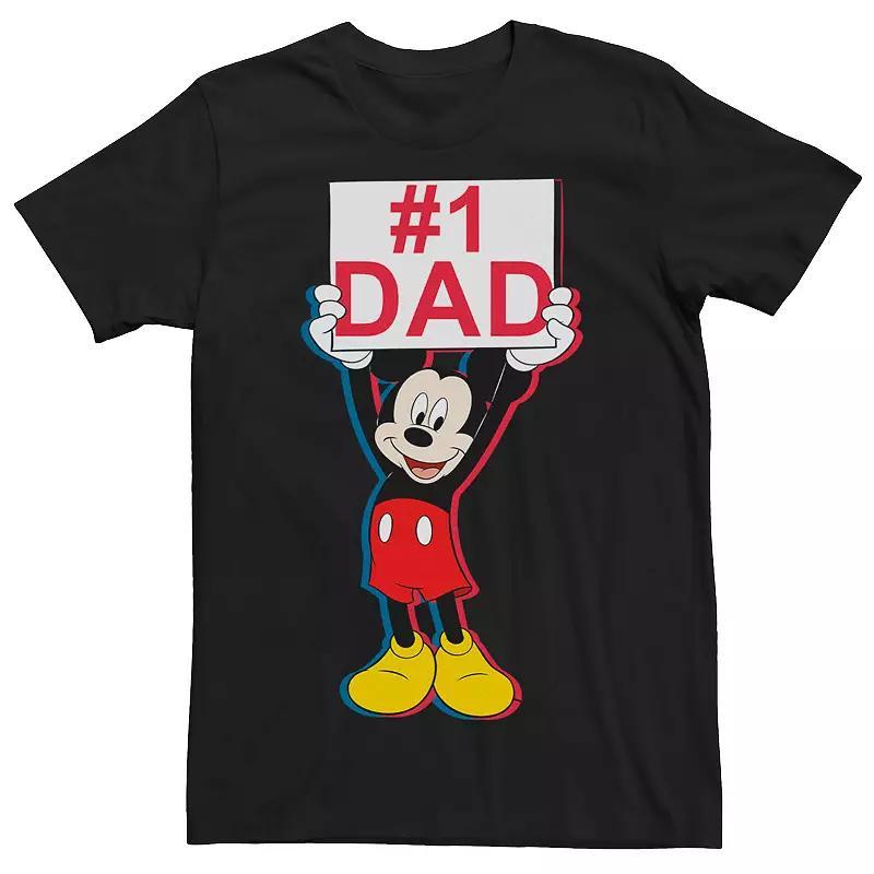 Disney's Mickey Mouse Men's #1 Dad Sign Waver Graphic Tee, Size: XXL, Black Product Image