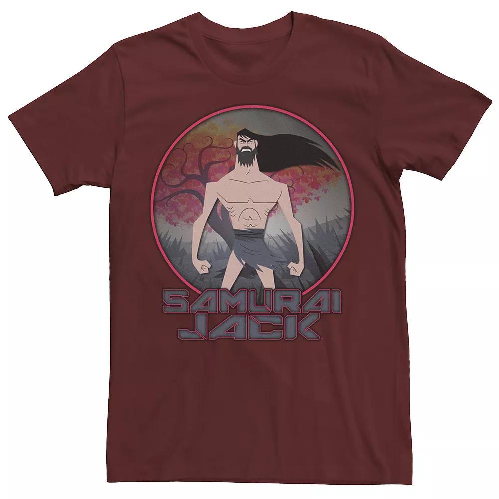 Mens Cartoon Network Samurai Jack The Meditating Warrior Badge Tee Red Product Image