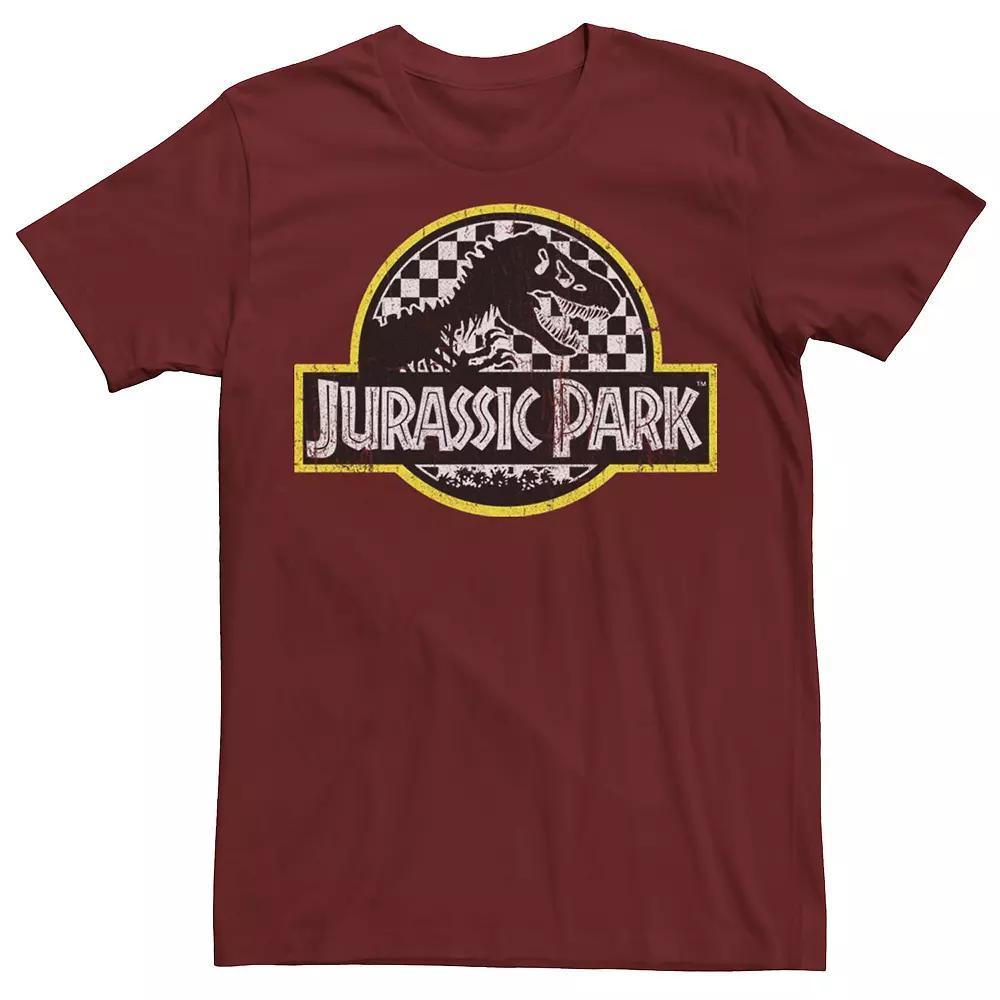Men's Jurassic Park Checkered Classic Logo Tee, Size: Small Product Image