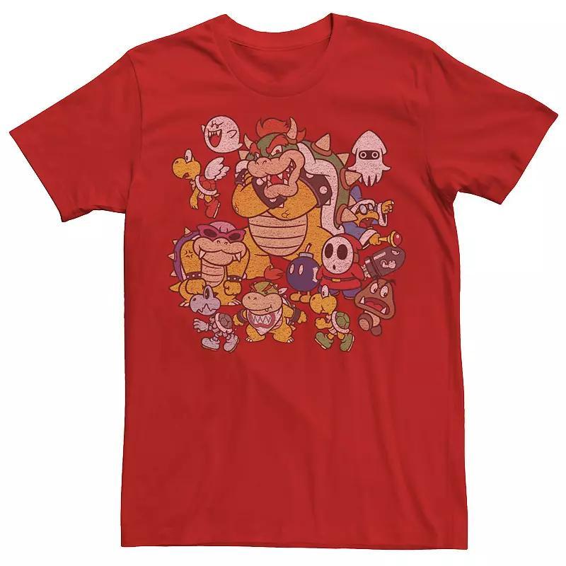 Men's Nintendo Super Mario Bowser Enemy Group Tee, Size: XL, Red Product Image