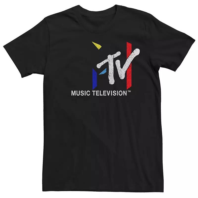 Men's MTV Dark Mondrian Art Style Logo Tee, Size: Large, Black Product Image