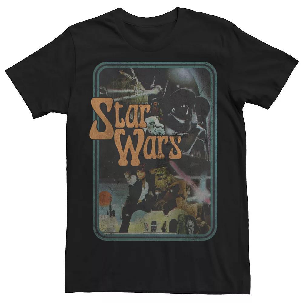 Men's Star Wars Vintage Style Group Portrait Tee, Size: 3XL, Black Product Image