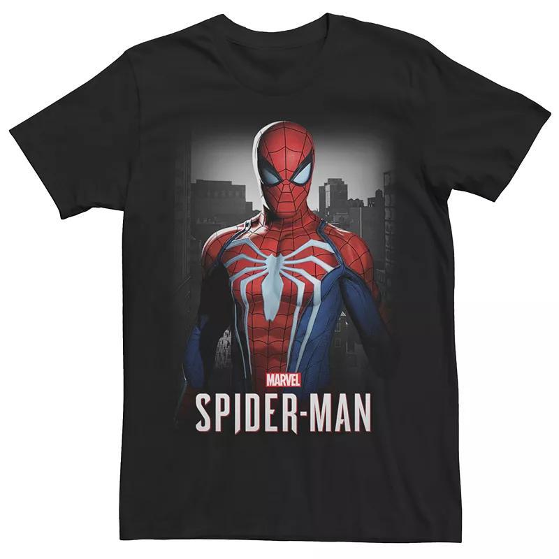 Men's DC Comics The Batman Bat On Patrol With Batmobile Tee, Size: Medium, Black Product Image