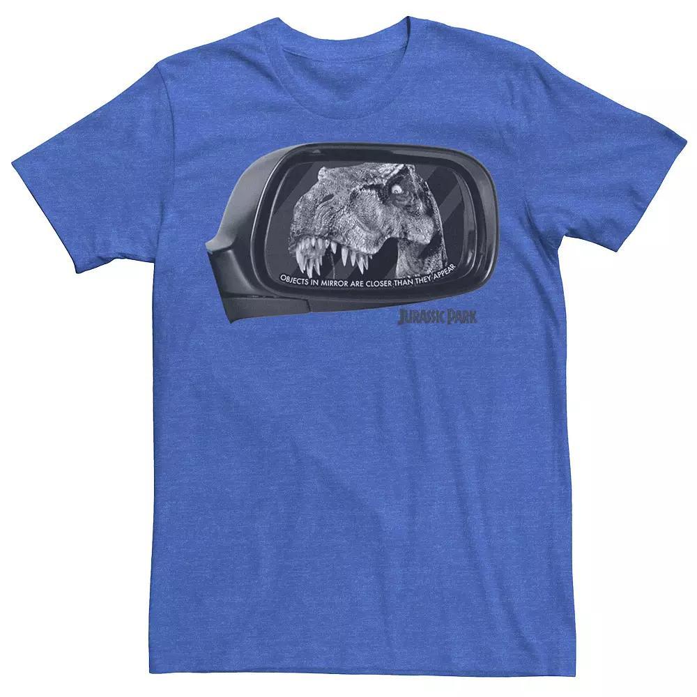 Men's Jurassic Park T-Rex In Car Side Mirror Tee, Size: XL, Royal Grey Product Image