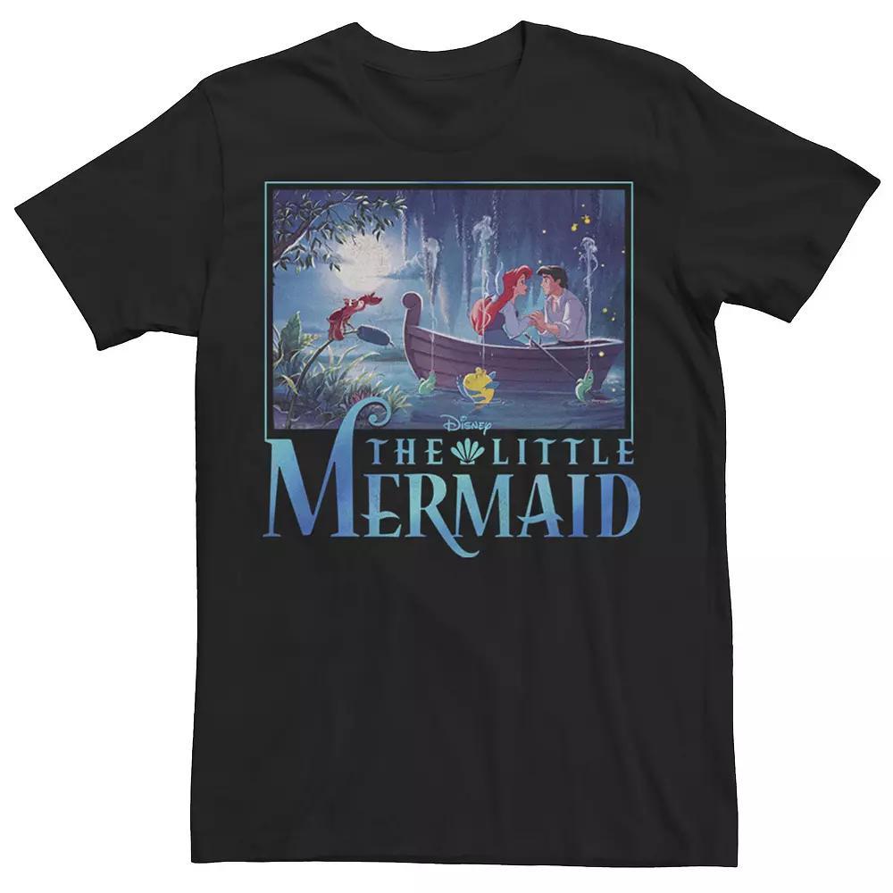 Disney's The Little Mermaid Ariel & Eric Grotto Portrait Men's Tee, Size: XXL, Black Product Image