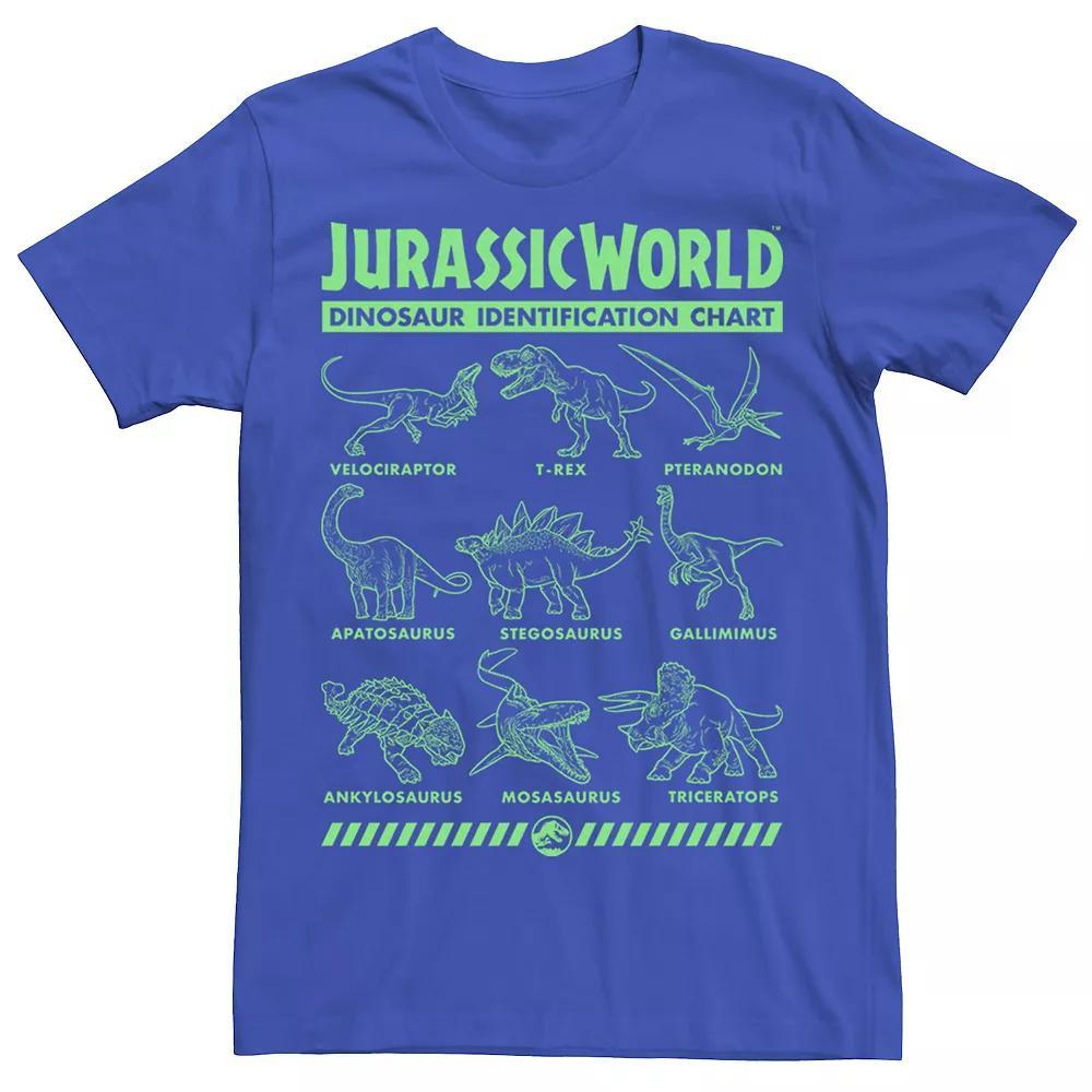 Men's Jurassic World Two Dino Gradient ID Chart Tee, Size: Small, Navy Grey Product Image