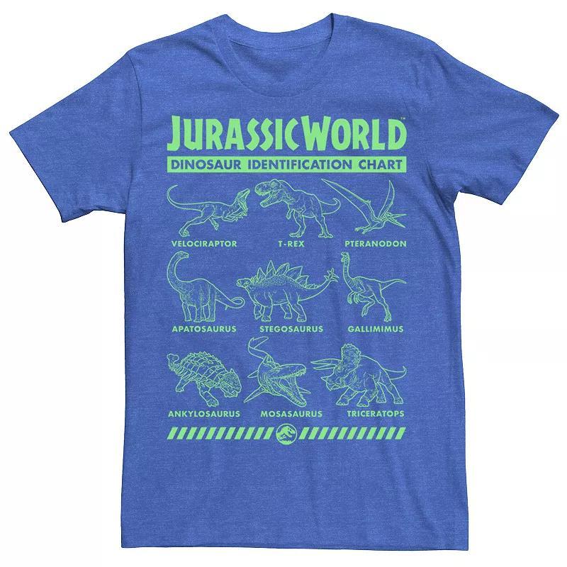 Men's Jurassic World Two Dino Gradient ID Chart Tee, Size: Small, Navy Grey Product Image