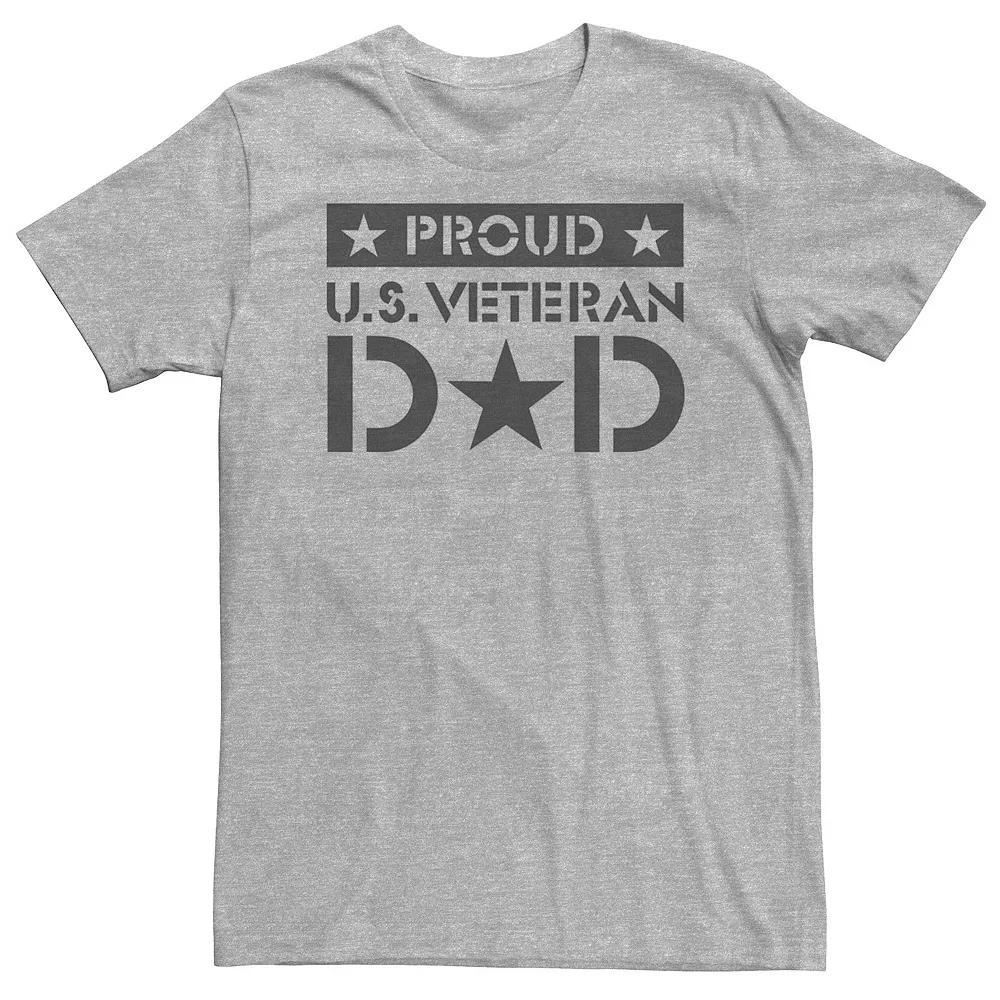 Big & Tall Father's Day "Proud U.S. Veteran" Dad Star Tee, Men's, Size: 3XL, Athletic Grey Product Image