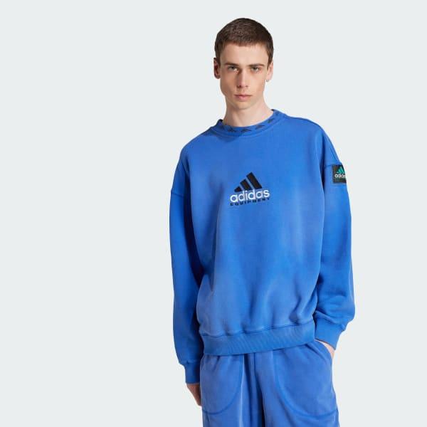 adidas EQT Wash Crewneck Sweatshirt Equipment Blue XS Mens Product Image