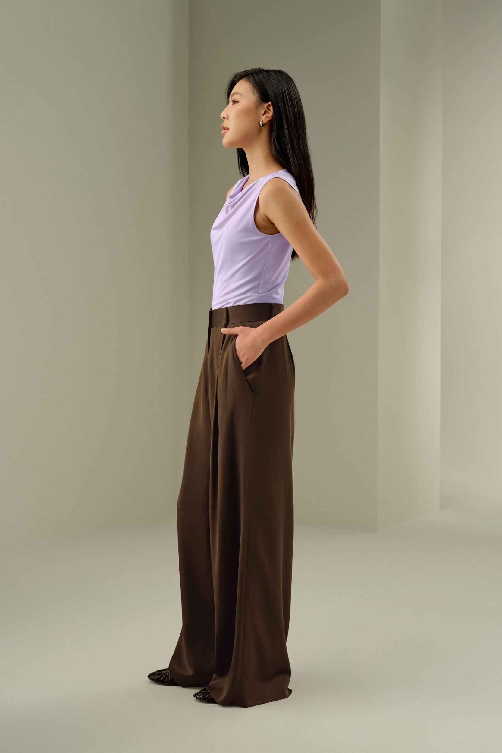 Silk Jersey Cowl-neck Sleeveless Top Product Image
