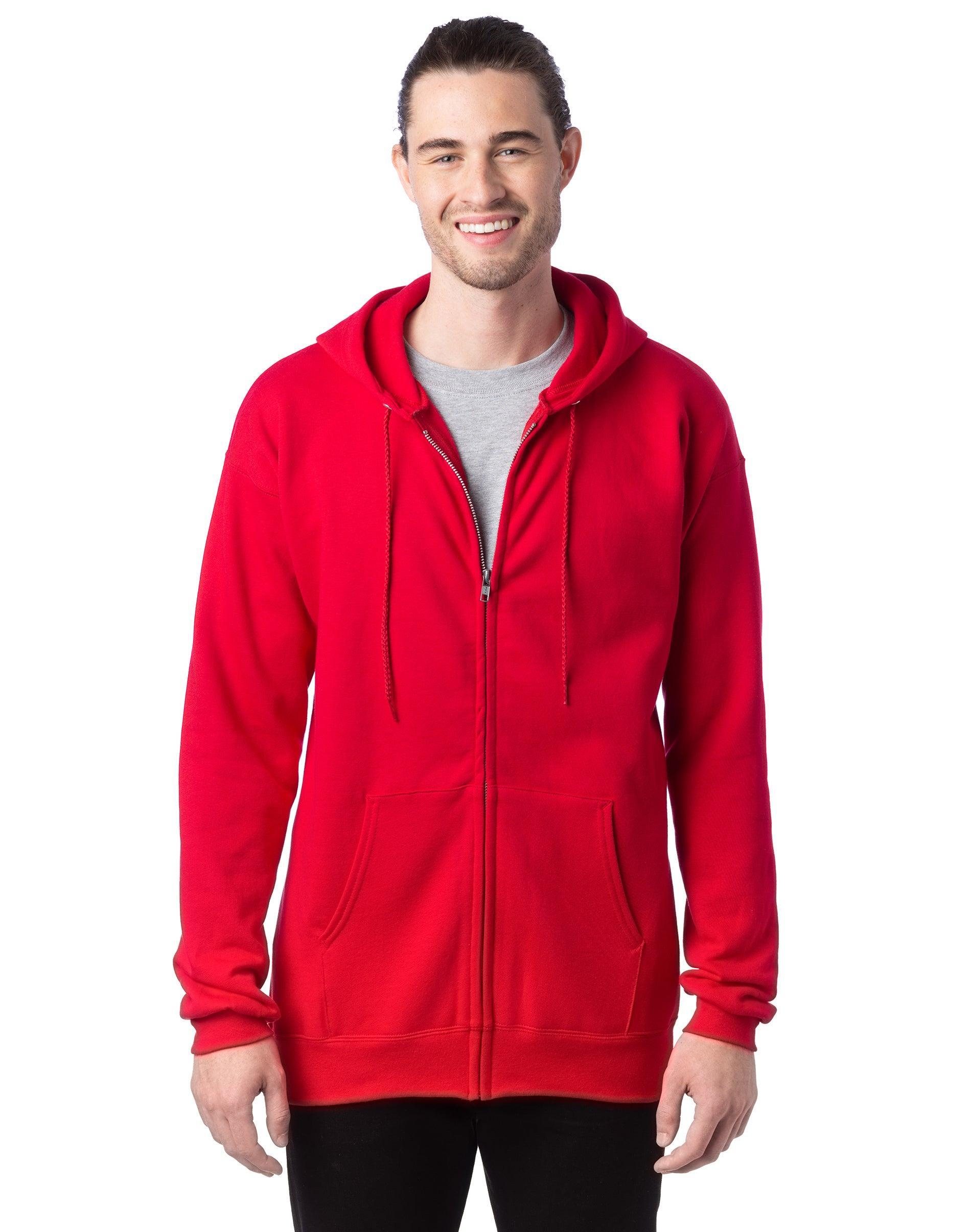 Men's Hanes Ultimate® Fleece Full-Zip Hoodie, Size: Large, Light Silver Product Image