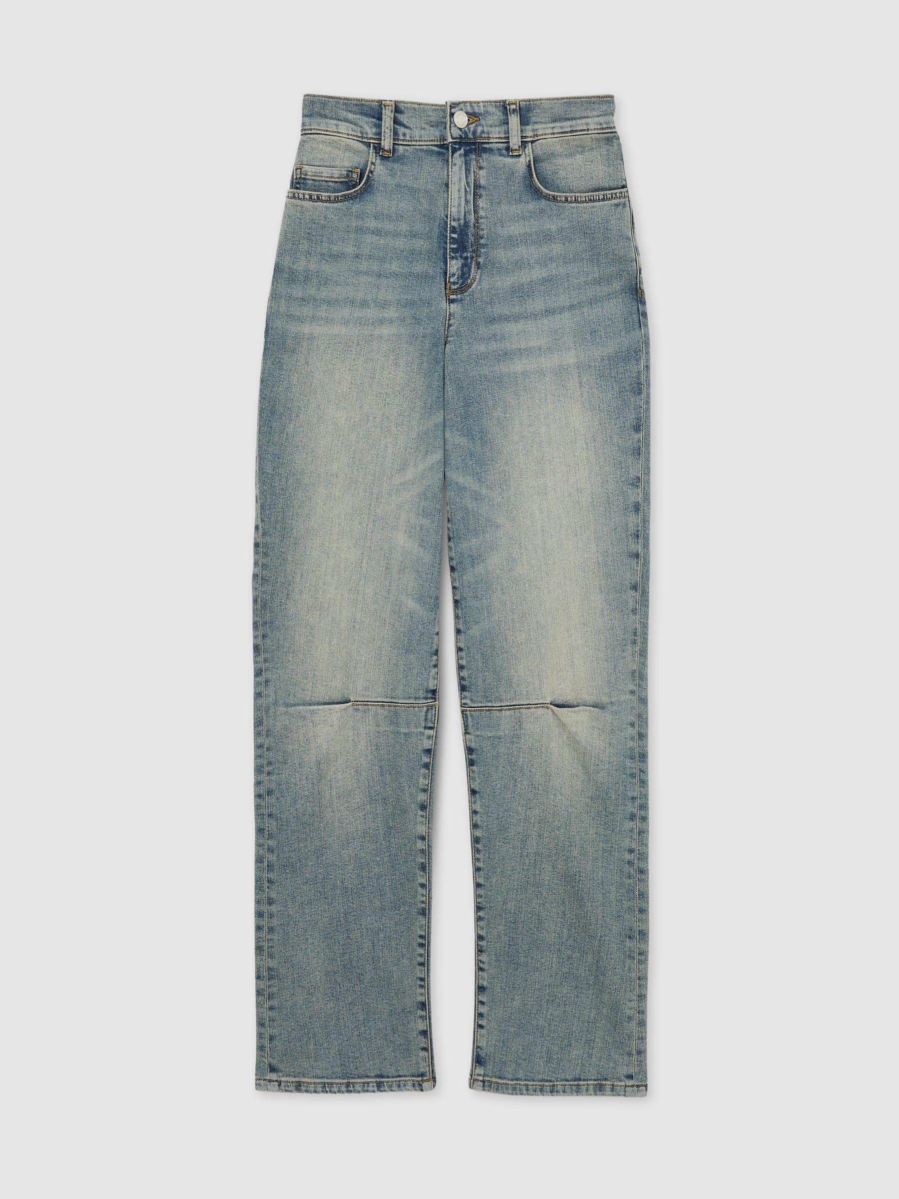 Barrel-Leg Dart Jeans in Light Blue Product Image