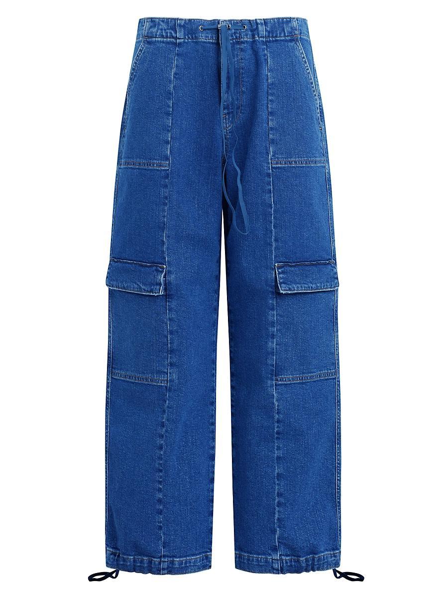 Womens Drawstring Parachute Cargo Jeans Product Image